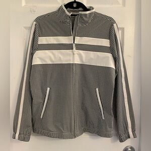 Talbots Women’s Black and White Gingham Lightweight Spring Jacket. Size Medium
